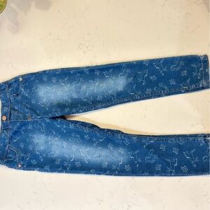 Vince Camuto Girl's Unicorn & Star Print Jeggings - Size 6X - Heart Detail